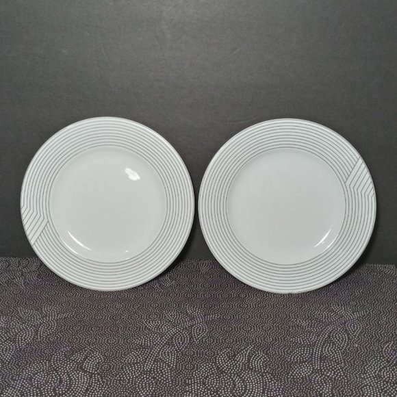 ROYAL MOSA SALAD PLATE (HOLLAND) 8¼" STRIPED RIM - Picture 1 of 6